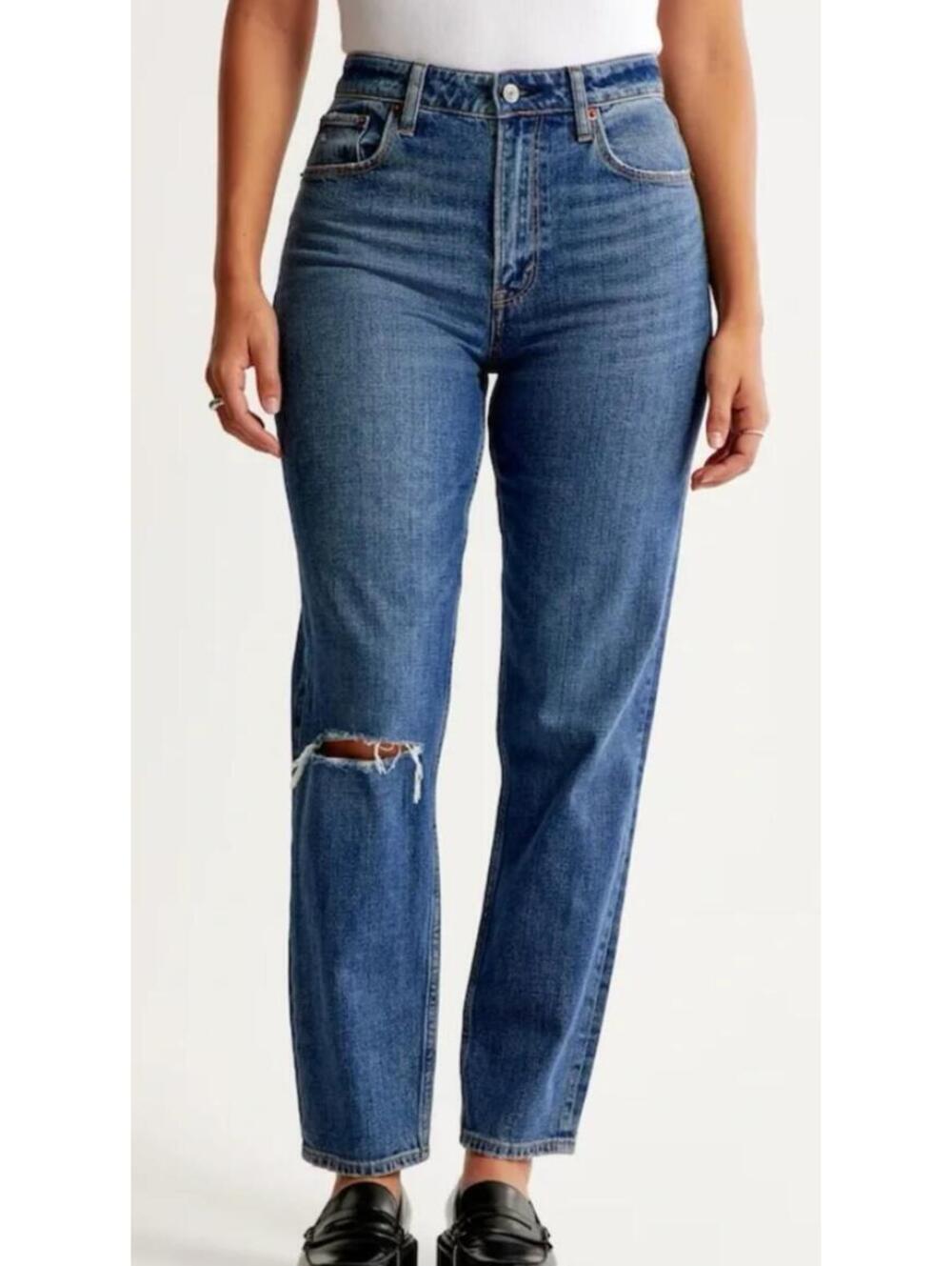 Abercrombie & Fitch The 90's Curve Love Straight Low Rise Jean - Women's 27